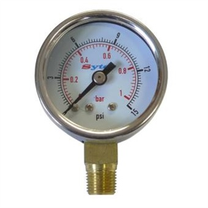Manomètre de pression d'essence Sytec 1/8NPT pour carburateur   0>1Bar